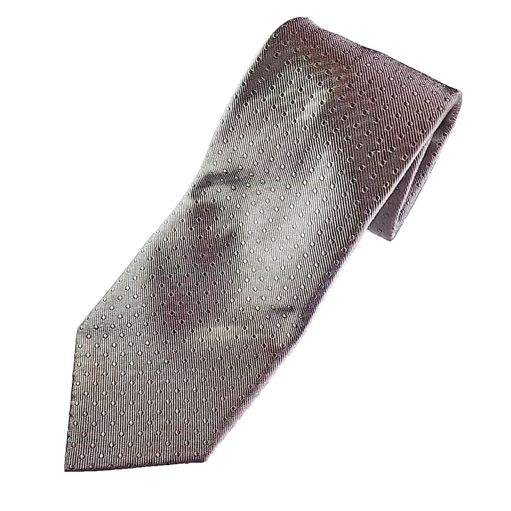 Prochownick Gray with Gray Dots Silk Tie Necktie - Made in Italy - Like New